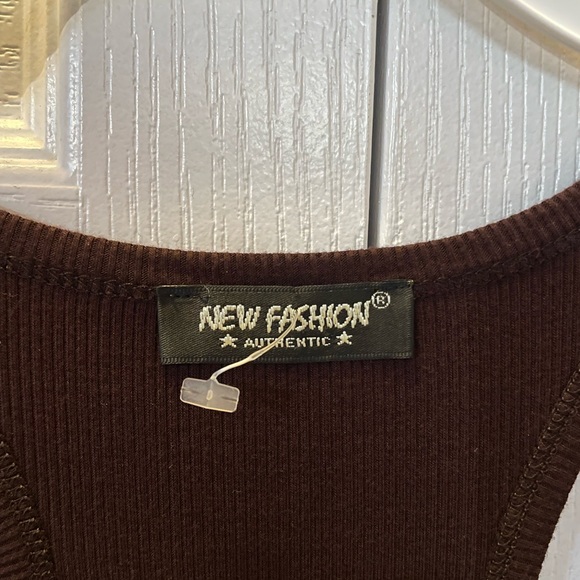 Rare Bebe dark brown tank top S-M - Picture 3 of 5